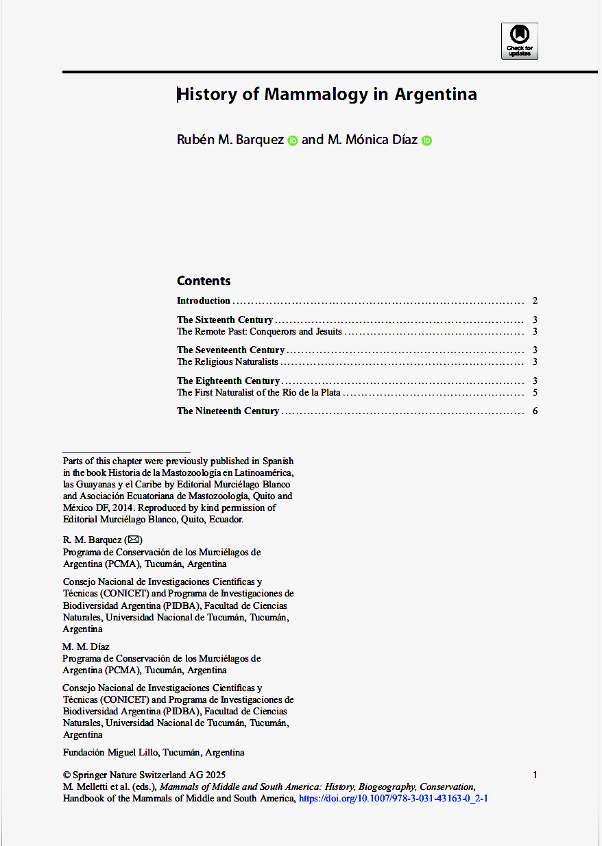 Murciélagos de Argentina 2025